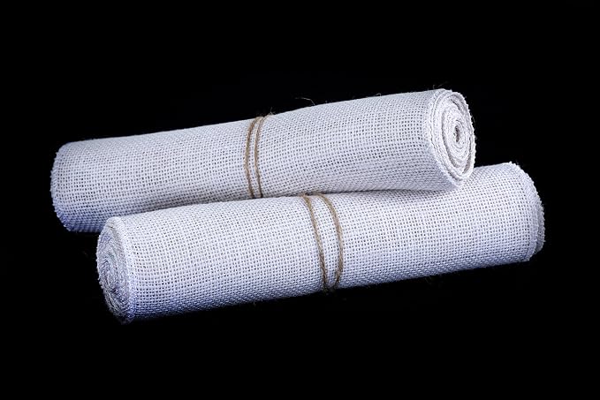 MDS® Pack of 25 Natural Burlap Table Runner, 12 x 108 Inch, Jute Rustic Farmhouse Boho Table Decor for Wedding Reception, Dining Table, Bridal Shower, Baby Shower & Party Decorations - White - Image 5