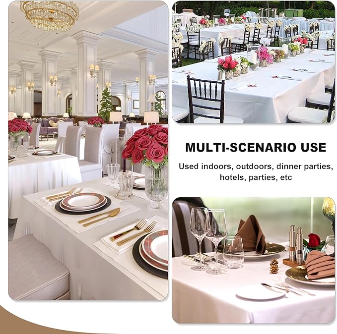 Fitable 6 Pack Burgundy Tablecloths 90x156 Inch for 8 Foot Rectangle Tables - Image 6