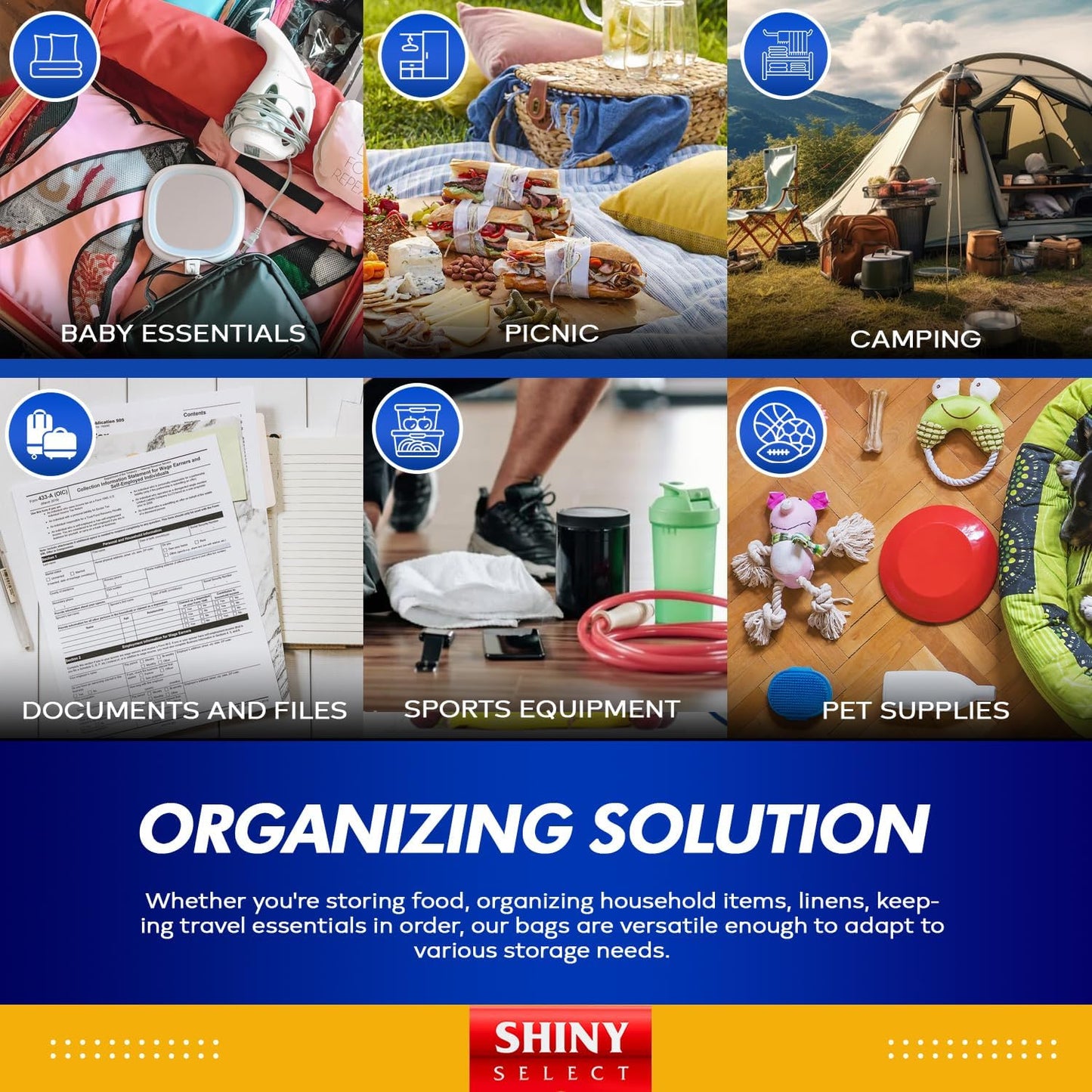 [100 Count] Mega Pack of XLarge Bags Jumbo 3.5 GALLON BIG Size Clear Thick Freezer Food Storage Bags for Toys, Arts, Crafts, Moving, Clothing & Closet Organization (packaging may vary)