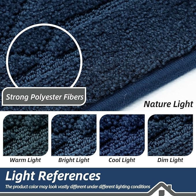BEQHAUSE Dirt Trapper Door Mat 20" x 32", Doormat Non-Slip, Navy Blue - Image 7