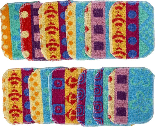 Kitchen Dish Scrubbers | Soft Scrub for Dishes | Non-Scratch Cleaning Pads for Kitchen | Made from Cotton Fiber | Safe on All Surfaces | Long-Lasting & Easy to Clean | Pack of 12