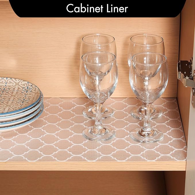Cooyes Shelf and Drawer Liners for Kitchen Cabinets, Non Adhesive Cabinet Liner, EVA Waterproof Durable Non-Slip Drawer Mats for Shelves, Fridge, Storage, Kitchen Cupboards – Modern Pattern - Image 3