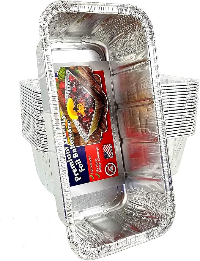 PACTOGO Loaf Pans - Disposable Aluminum Foil 1 1/2 lb. Bread Tins 8.5" X 4.5" X 2.3" with Clear Plastic Dome Lids (Pack of 500 Sets) - Image 3