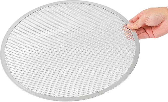 Restaurantware 14 Inch Aluminum Pizza Screen Pack of 72 Mesh Baking Tool For Crispy Crust, Lightweight Stackable Seamless Rim Rust-Resistant Baking Screen, Reusable for Pizzerias, Home Oven Use - Image 8