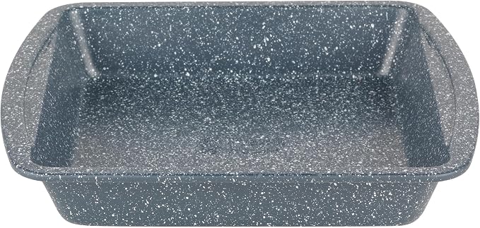 Russell Hobbs COMBO-5444 Square Baking Pan Roaster Tray Set of 2, Non-Stick, Carbon Steel Oven Tins, BPA/PFOA Free, For Brownies, Batch Cooking, Roasting, Nightfall Stone Collection, Blue Marble, 26cm - Image 9