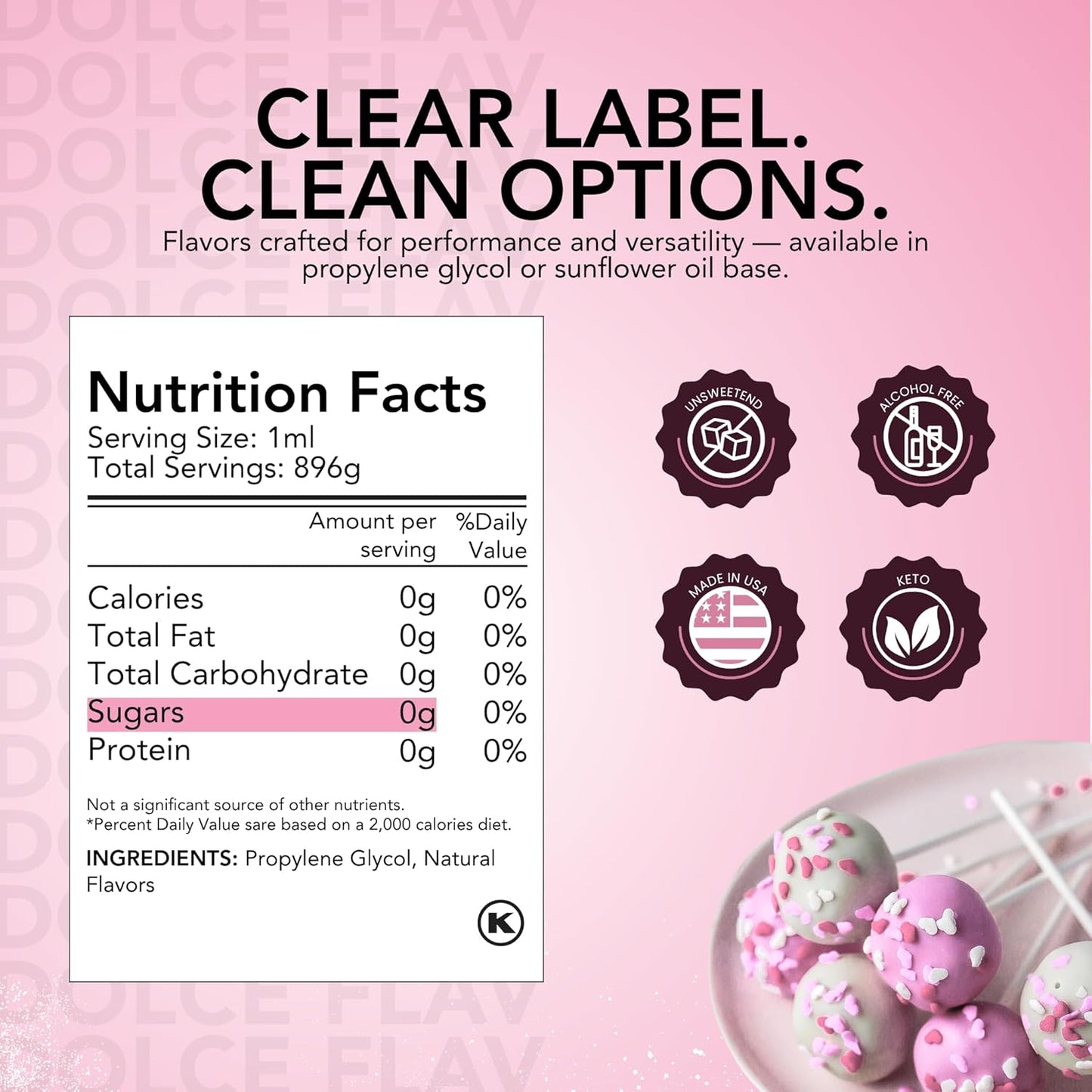 Dolce Flav Cake Batter Flavoring – 32 oz. – Premium Water-Based Extract for Ice Cream, Desserts, Boba, Beverages & Baked Goods | Perfect for Bakeries, Cafés & Restaurants