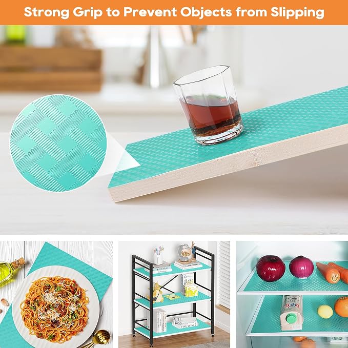 Shelf Liners for Kitchen Cabinets, Refrigerator Mat Blue 23.6"× 157.4" - Image 7
