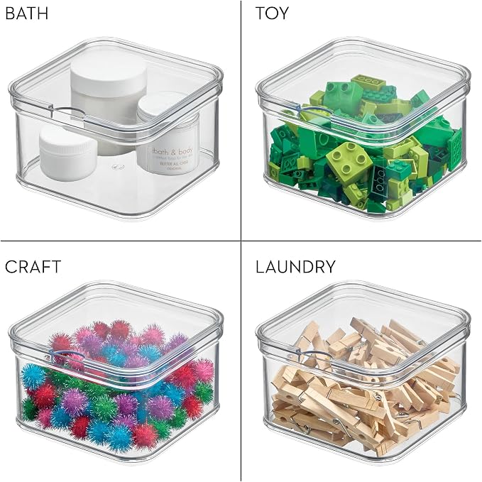iDesign Stackable Fridge Organizer Bins with Lids for Fresh Produce - Set of 3 - Clear - Image 4