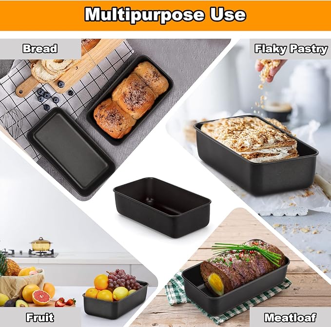 LIANYU 4 Pack Nonstick Loaf Bread Pan for Baking, 9x5 Inch Bread Loaf Baking Pan, Stainless Steel Meatloaf Pan Tin for Homemade, Dishwasher Safe - Image 6