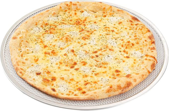 Restaurantware 18 Inch Aluminum Pizza Screen Pack of 72 Mesh Baking Tool For Crispy Crust, Lightweight Stackable Seamless Rim Rust-Resistant Baking Screen, Reusable for Pizzerias, Home Oven Use - Image 2