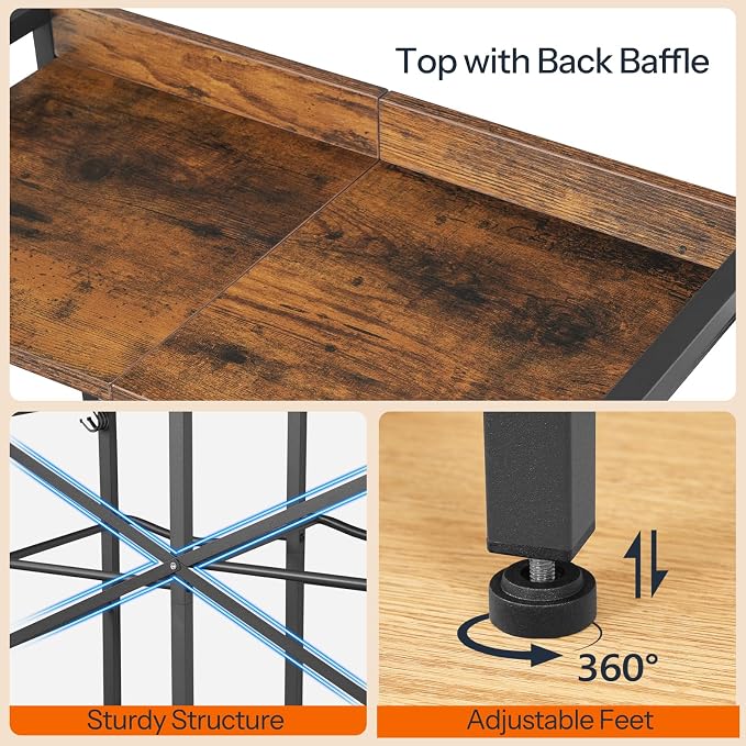 HOOBRO 5 Gallon Water Jug Holder 4 Bottles, Water Jug Rack, 2 Tier Water Bottle Holder with X-Shape Reinforcement, for Kitchen, Living Room, Office, Rustic Brown and Black BF04ST01 - Image 7