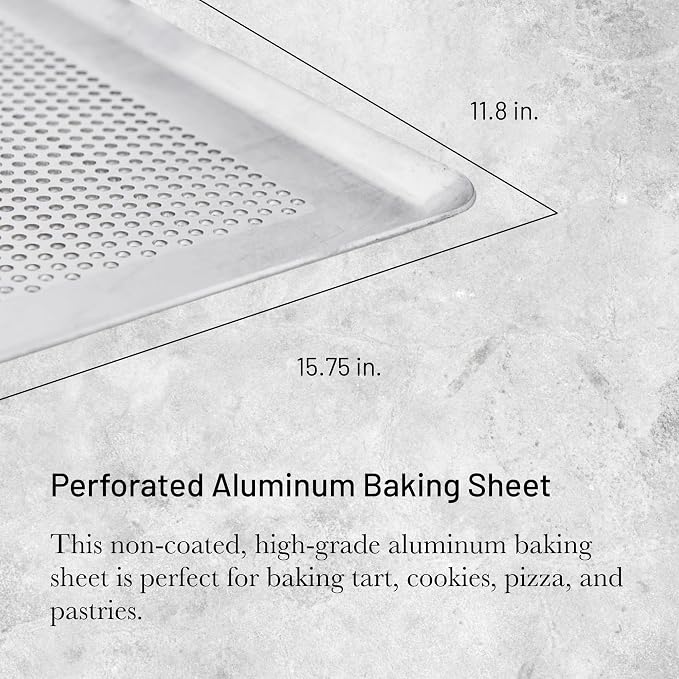 de Buyer Perforated Aluminum Baking Sheet - 15.75” x 11.8” - Perfect for Pastries, Cakes & Tarts - Easy to Clean - Image 2