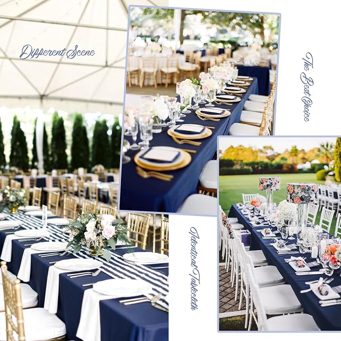 10 Pack Navy Blue Tablecloths for Rectangle Tables, 60 x 102 Inch - Image 4