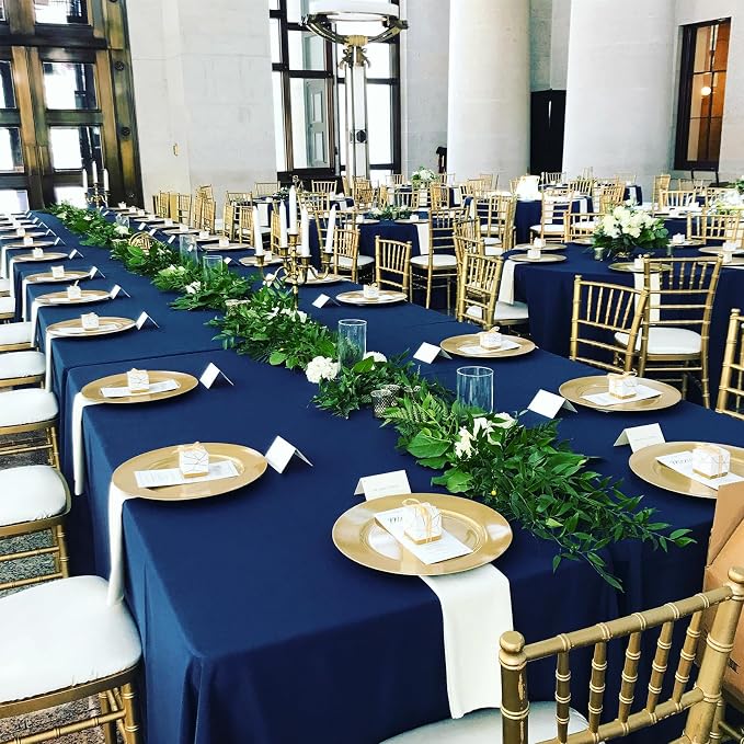 12 Pack Navy Blue Tablecloth for Rectangle Table 90 x 156 Inch - Image 6