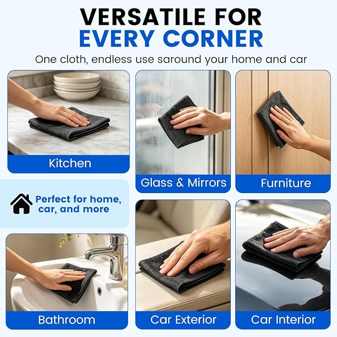 Jiexily Thickened Magic Cleaning Cloth, Upgraded Microfiber Towels, 5 Pack - Image 7