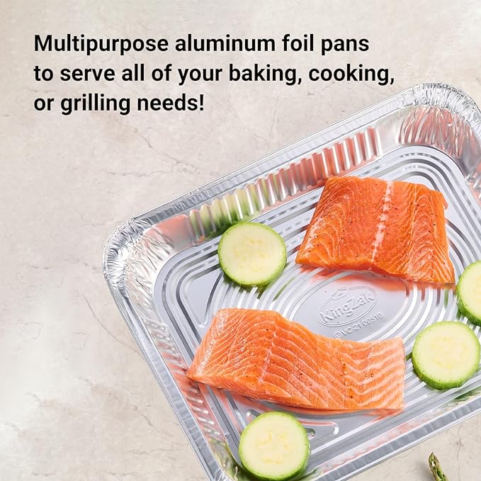 Aluminum Pans Half Size, 9X13, Extra Heavy Duty Disposable Foil Pans For Baking (20 Pack) Roasting & Chafing, Deep Tin Foil Bakeware, Steam Table Tray, Cookware, Food Prepping, Cake & Oven Pan - Image 4