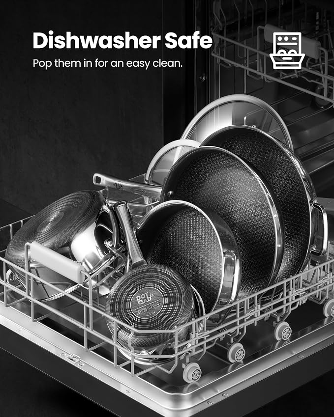 11-Piece Hybrid Stainless Steel Cookware Set, Non Stick Pots and Pans - Image 7