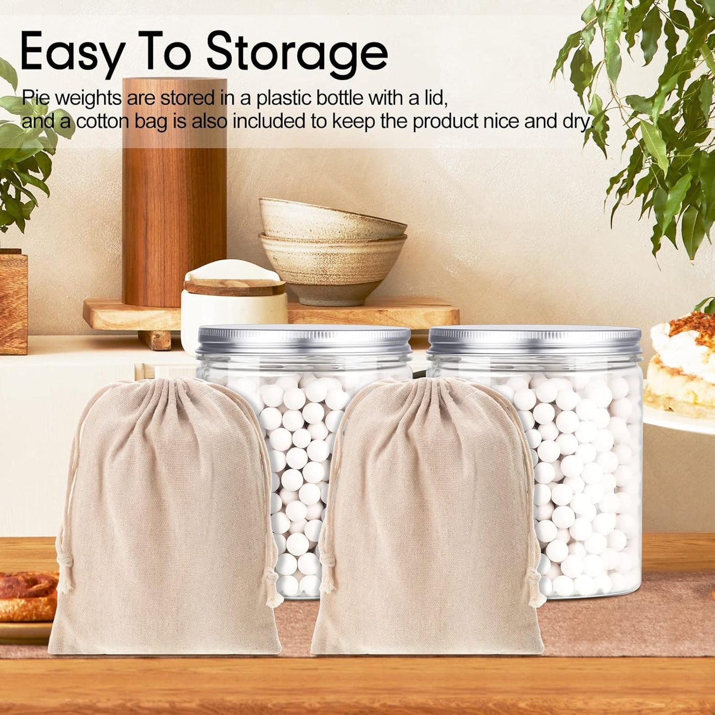 2 Pack White 2 lb Pie Weights for Baking Crust Ceramic Weights Blind Baking Beads with 50 Pcs Disposable Parchment Paper Pie Liner Fit 8,9,10 Inch Dish