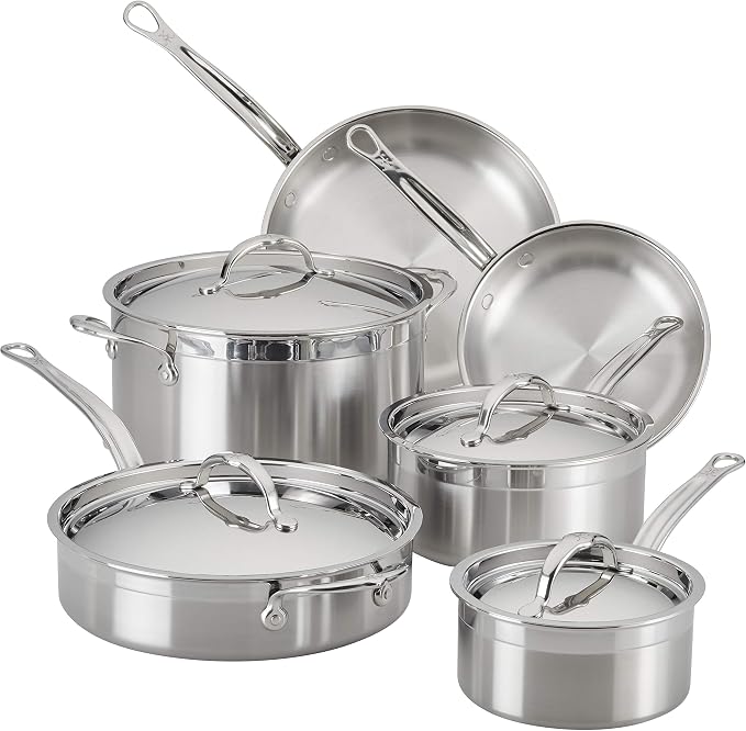 Hestan - ProBond Collection - Professional Clad Stainless Steel 10-Piece Ultimate Cookware Set, Induction Cooktop Compatible by Unknown