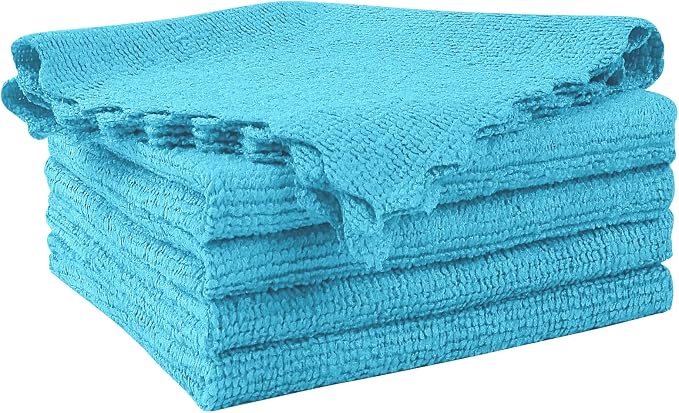 Orighty Microfiber Cleaning Cloth 5 Pack, Blue Cleaning Rags 12x11 inch by AllRightinOrighty