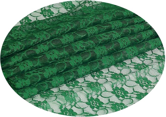 VDS Pack of 12 Floral Lace Table Runners Centerpiece Cloth Linen for Wedding Bithday Graduation Engagement Ceremony Events Party Banquets Table Decoration (12x108 inch) (Hunter Green) - Image 3