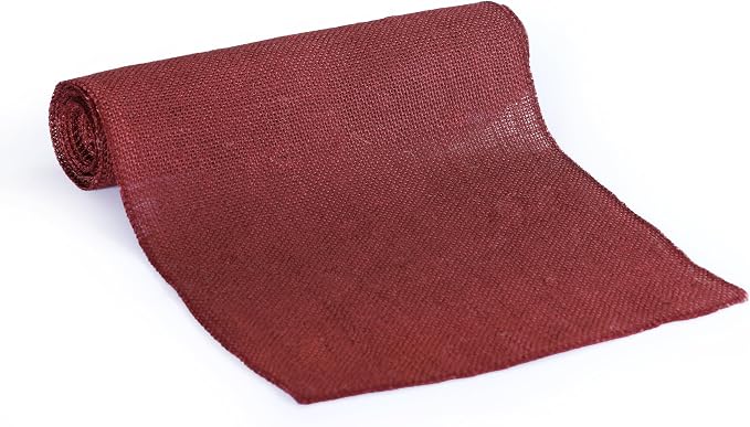 MDS® Pack of 20 Natural Burlap Table Runner, 12 x 72 Inch, Jute Rustic Farmhouse Boho Table Decor for Wedding Reception, Dining Table, Bridal Shower, Baby Shower & Party Decorations - Maroon - Image 4
