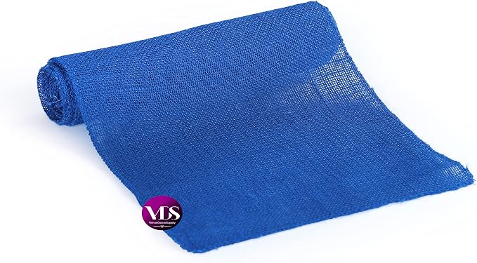 VDS Pack of 20, Burlap Table Runner 100% Natural Jute Rustic Hessian Table Cloth Centrepiece for Wedding Bridal Shower Birthday Event Party Banquet Table Decoration (Size 12X108 Inch)(Royal Blue) - Image 4