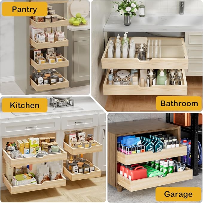 Pull Out Drawers for Cabinets, 19½” W x 21” D Soft Close Slide Out Drawers for Kitchen Cabinets, Cabinet Pull Out Shelves Requires At Least 20½” Cabinet Opening - Image 5