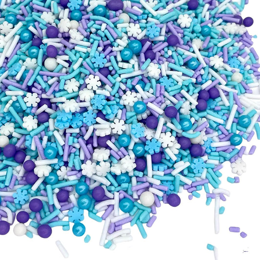 Sprinkles | Frozen in Sugar Sprinkle Mix | Blue Sprinkles | Confetti Sprinkles | Metallic Sprinkles | Snowflake Sprinkles | Cake Sprinkles (Pink purple blue)