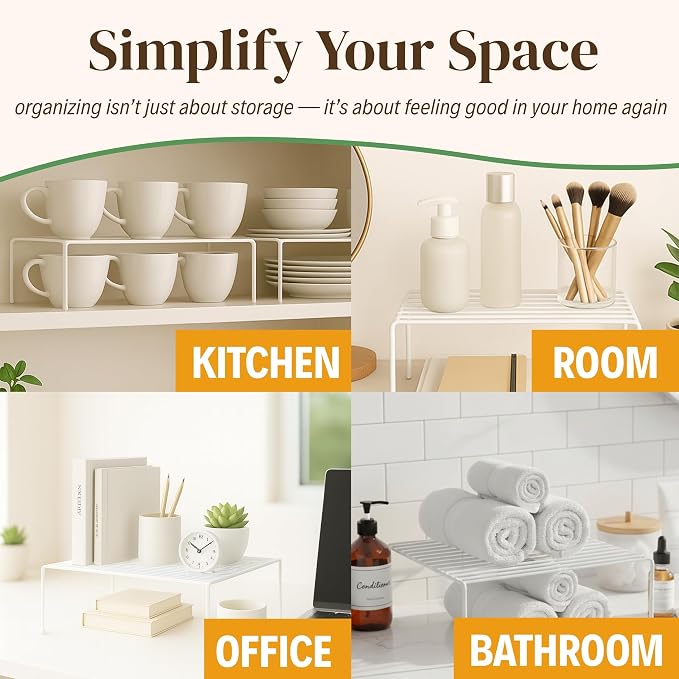 Evelots 2-Pack Wire Shelves, Cabinet Shelf Risers & Freezer Organizers - Image 6