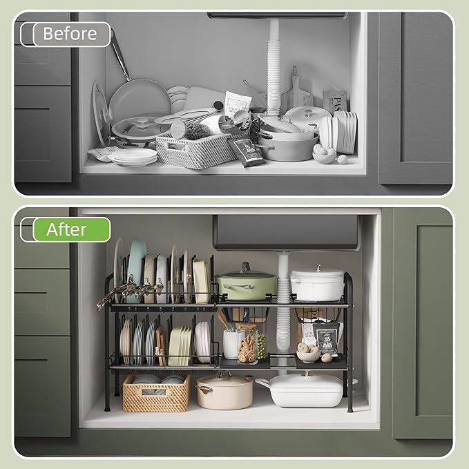 NETEL Expandable Under Sink Organizer，Pot and pan Organizer Under Cabinet - Image 5