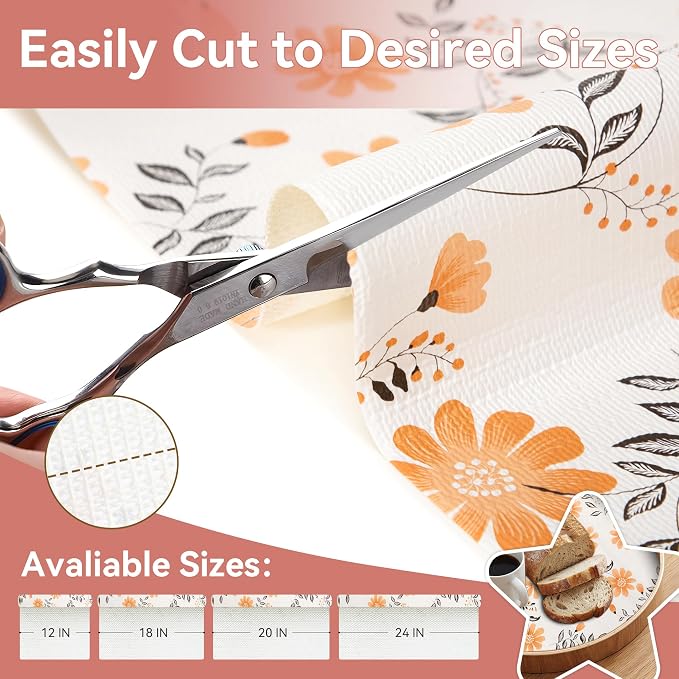 RAY STAR 18" x 8 Ft Shelf Liner for Kitchen Cabinets, Non-Adhesive Cabinet Liner Washable, Drawer Liner for Dresser Non-Slip Bathroom [Amber Blossom](6 Rolls) - Image 3