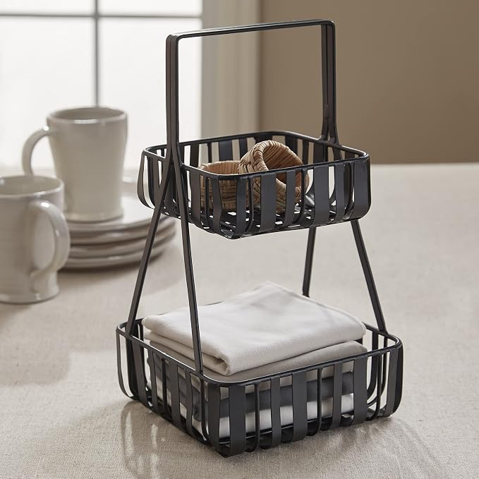 Park Designs Spencer 2-Tier Napkin Holder 12.5", Black - Image 2
