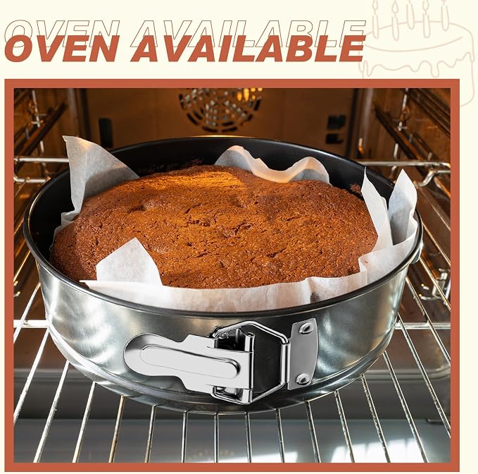 Funnymoom 4 Pcs 8 Inch Non Stick Springform Pan with Removable Bottom Carbon Steel Cheesecake Pan Round Springform Cake Mold with Stainless Steel Spring Buckles for Baking Kitchens Restaurant - Image 4