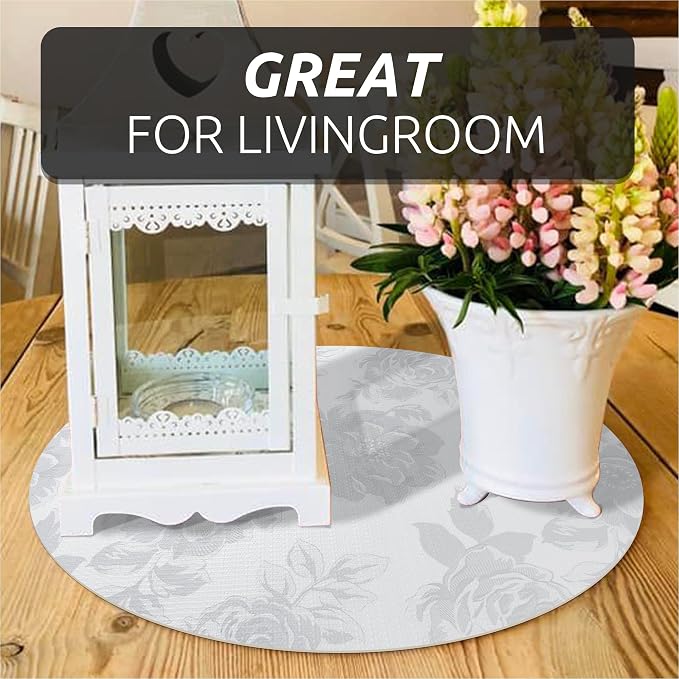 12X120 Inch Shelf Liner for Kitchen Cabinets, PVC Drawer Liner for Dresser Non-Slip Bathroom, Non-Adhesive Cabinet Liner Washable (White Flower)(1 Roll) - Image 6