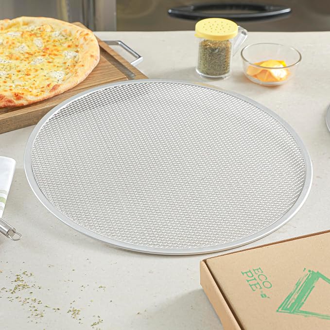 Restaurantware 18 Inch Aluminum Pizza Screen Pack of 72 Mesh Baking Tool For Crispy Crust, Lightweight Stackable Seamless Rim Rust-Resistant Baking Screen, Reusable for Pizzerias, Home Oven Use - Image 3