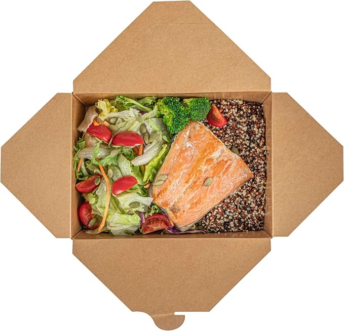 Restaurantware Bio Tek 8.5 x 6.3 x 2.5 Inch Food Containers 50 Durable Noodle Boxes - Disposable Sustainable Kraft Paper 17-Ounce Takeout Boxes Rectangle For Takeouts Or Picnics - Image 12