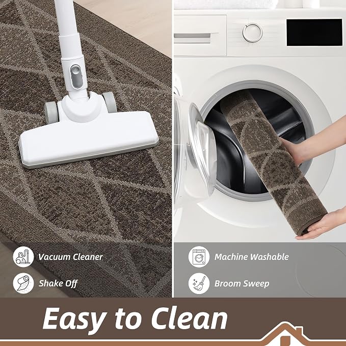BEQHAUSE Dirt Trapper Door Mats 20" x 32", Non-Slip Washable, Brown - Image 6