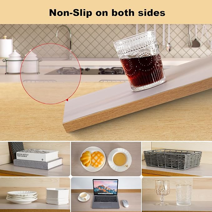 2 Rolls Shelf Liner, 14 Inches x 20 FEET Non-Slip Kitchen Cabinet Liner, Washable Oil-Proof Non-Adhesive Contact Paper for Kitchen Drawer, Cabinet, Shelves, Refrigerator, Storage, Desks, coutertops - Image 4