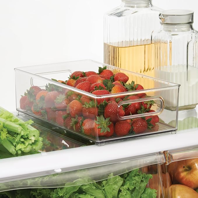 iDesign Stackable Fridge Bin, Clear, Set of 3 | Storage for Freezer or Pantry, Made in USA - Image 3