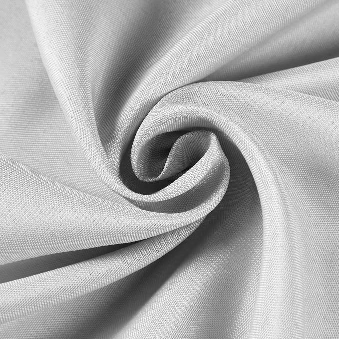 Balsa Circle 10 pcs 108 inch Silver Round Washable Polyester Easy-Care Tablecloth for Indoor and Outdoor Bridal Shower Wedding Table Buffet Table Parties Events Kitchen Dining - Image 3
