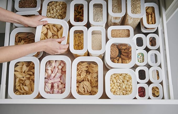 Mepal Food Storage Container 3-Piece Set - Food Containers - Kitchen Container & Organizer - Stackable & Airtight Food Storage Container - 1x 2000 ml & 2x 1000 ml - White - Image 6
