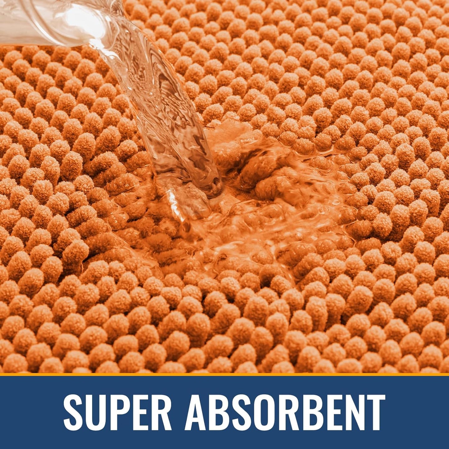 Arotive Bathroom Rugs 24x16, Extra Soft Absorbent Shaggy Chenille Bath Rugs, Machine Washable Rubber Backing Non-Slip Bath Mats for Bathroom Floor Tub and Shower, Home Decor Accessories, Coral