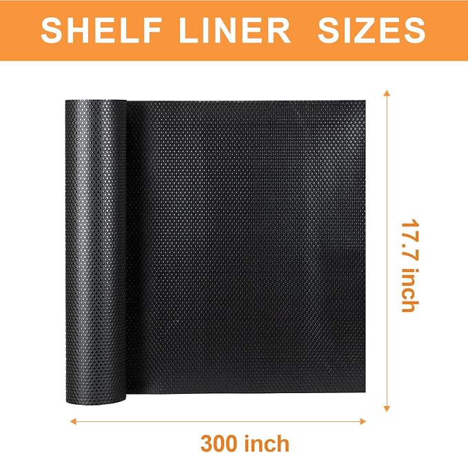 FLPMIX 17.7-in Cabinet Shelf Liner: Black Waterproof Kitchen Cabinet Liner - Image 8