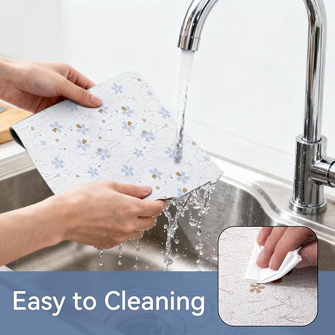 FIFTY FEET 12"x120" Non-Adhesive Shelf Liner for Kitchen Cabinets and Drawers, Washable Non-Slip PVC Cabinet Liner (White Floral)(6 Roll) - Image 4