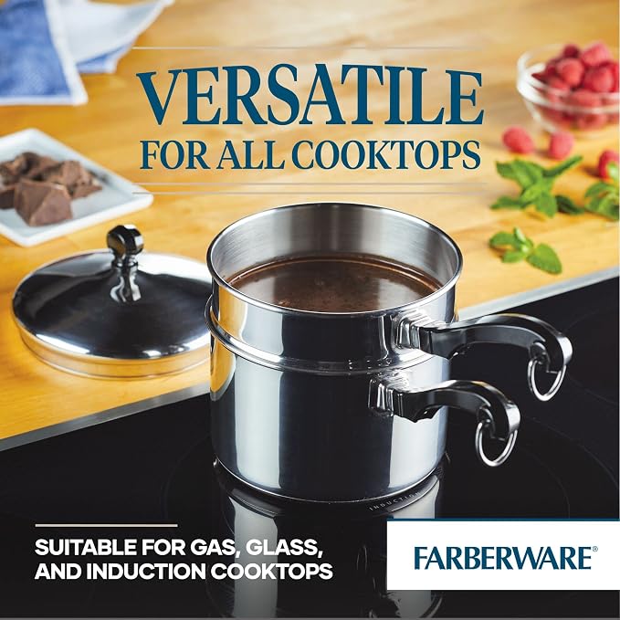 Farberware Classic Series Double Boiler and Saucepan with Lid, 2 Qt - Image 7