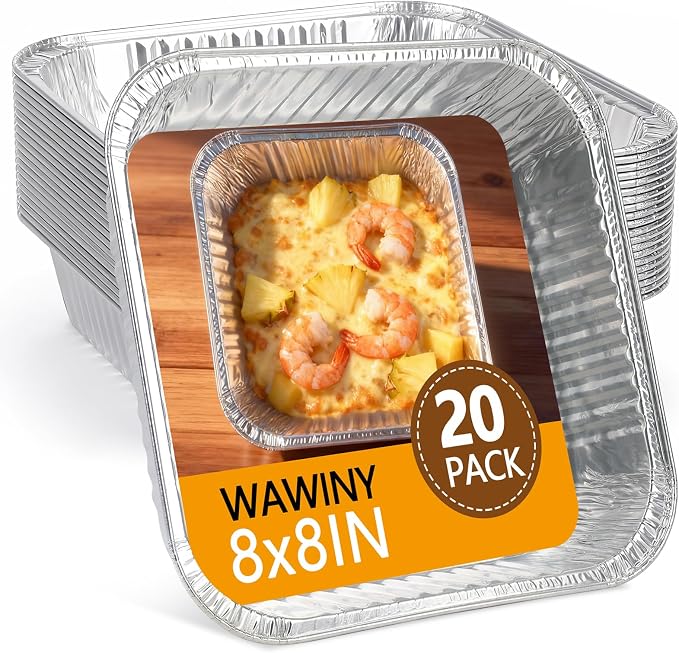 8x8 Aluminum Foil Pans, 20 Pack Foil Pans Disposable by WAWINYAirVentFilters