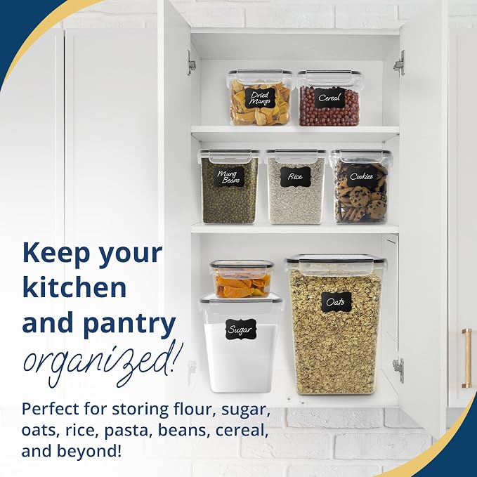 Reli. Storage Containers Kitchen & Pantry 11 Sets | Food Storage with Lids | Airtight Clear Plastic Canister Sets with Lids | Kitchen Organizers | Food Storage | BPA-Free | Multi-Size - Image 6