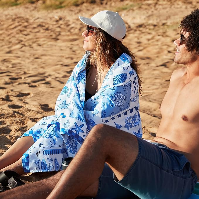 Dock & Bay Beach Towel - Quick Dry, Sand Free - Compact, Lightweight - 100% Recycled - Includes Bag - Grecian Shores - Extra Large (200x90cm, 78x35) - Image 7