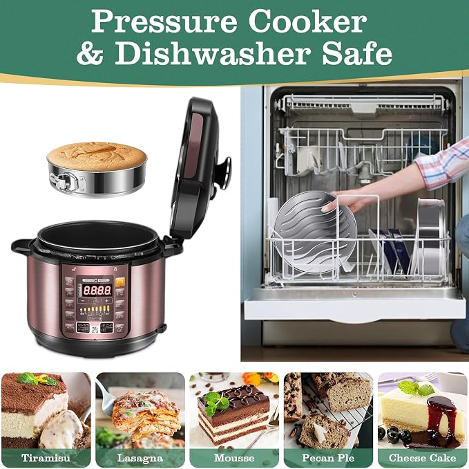 7-Inch Springform Cake Pans, Removable Bottom, 304 Stainless Steel | Leakproof & Nonstick Cheesecake Pan, Easy Releasing， Dishwasher Safe, Round Spring Form Cake Pan For Baking - Image 6